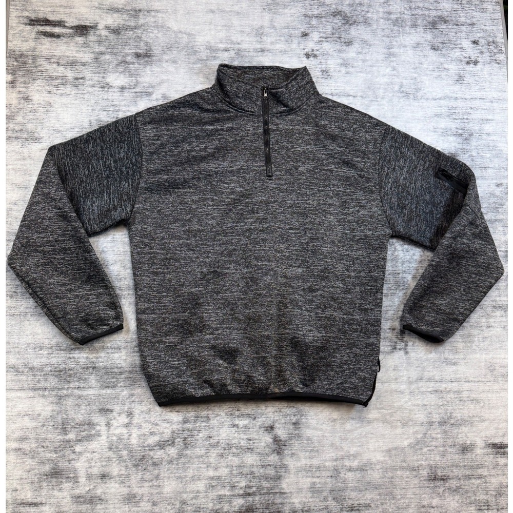 Men's Quarter-Zip Pullover Sweater - Heather Charcoal